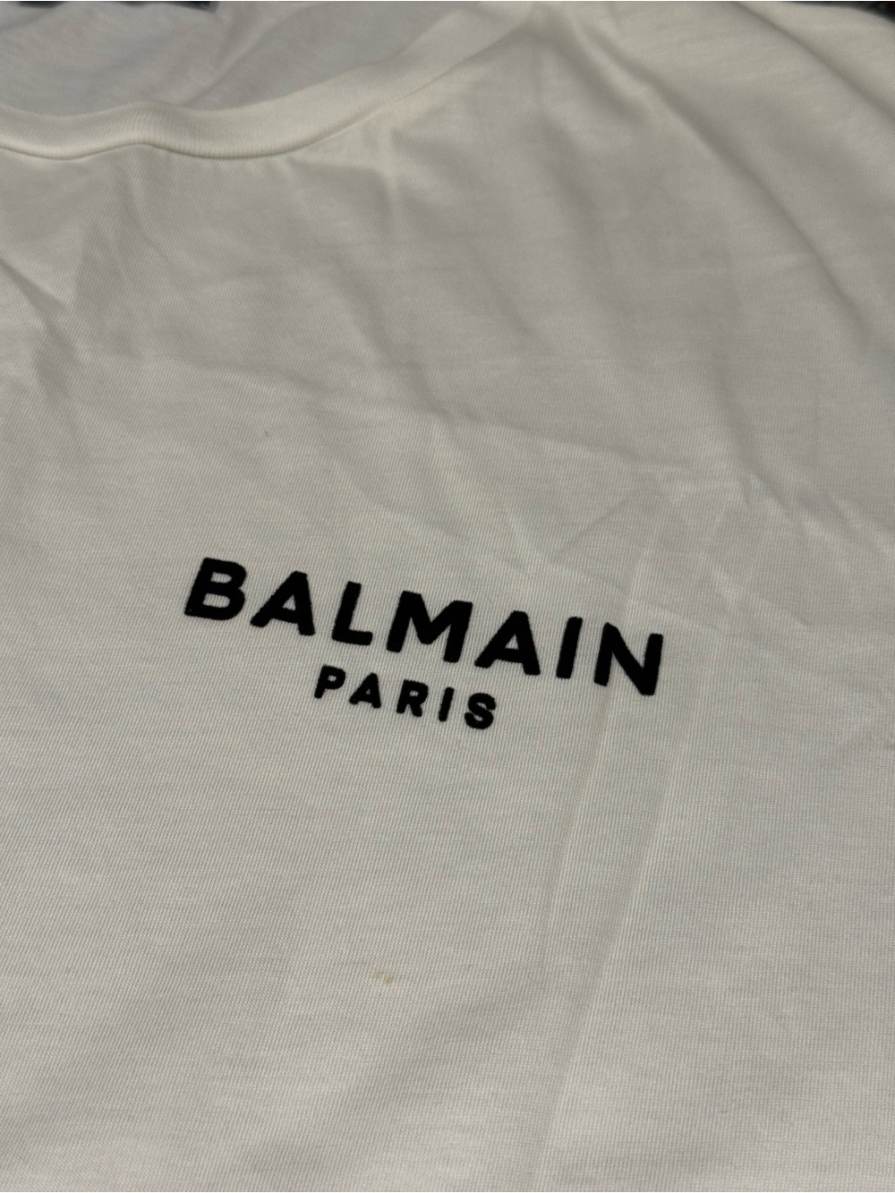 Balmain White Short-Sleeve Logo Tee